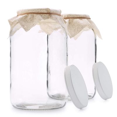 Menbank Clear Round Glass Jar Cosmetic Container For Personal Care 
