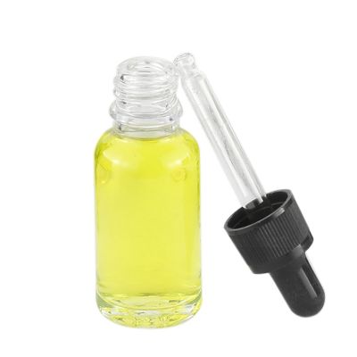 15ml 20ml 30ml 50ml 100ml Clear Glass Essential Oil Bottles with White Plastic Dropper 