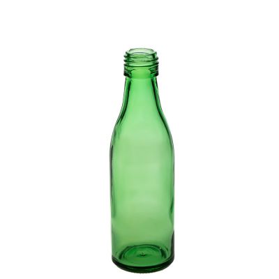 Customer Design Green Round Glass Wine Bottle 140 ml 4.8 oz Glass Spirit Bottles with Aluminum Lids 
