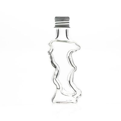 Customized Fancy Empty Unique Shaped Mini Whisky Bottle 1oz 30ml Mini Wine Bottle with Aluminum Lids 