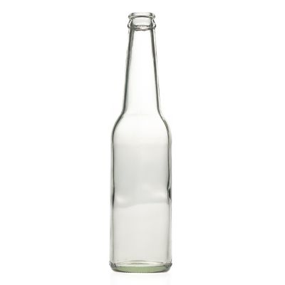 China Supplier 250 ml Clear Empty Liquor Bottle Wine Packaging Glass Beer Bottle with Crown Cap 