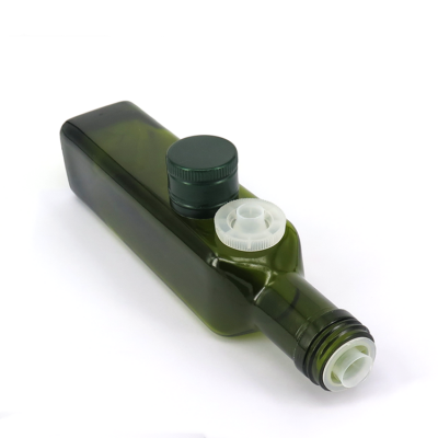 Good quality 250ml 25CL square dark green cooking edible olive oil glass bottle with cap 