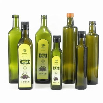 100ml 250ml 500ml Transparent Clear Round Square Marasca Cooking Oil Olive Oil Glass Bottle with Metal Lid 
