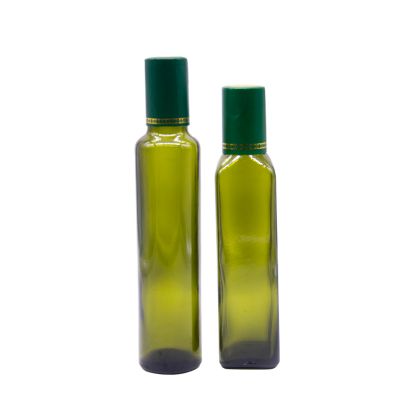 Hot Sale 500ml Green Round Glass Olive Oil Bottle With Lids 