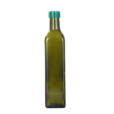 1000ml 750ml 500ml square dark green glass olive oil bottle