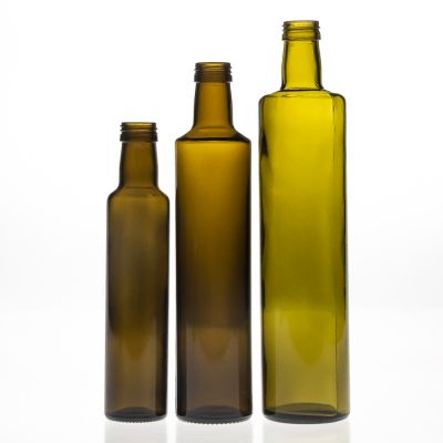100ml 250ml 500ml 750ml clear green round olive oil glass bottle with plastic cap or aluminium cap