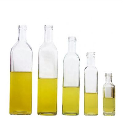Square clear empty olive oil bottles marasca bottle 