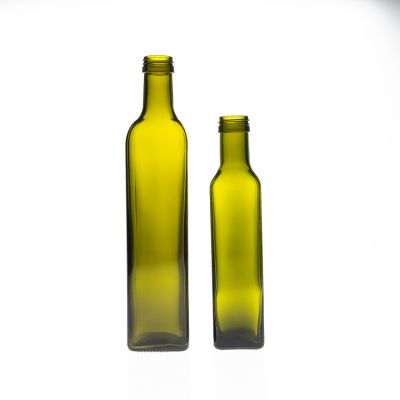 wholesale 1000ml 1litre dark green square shape olive oil glass bottle cooking oil used 