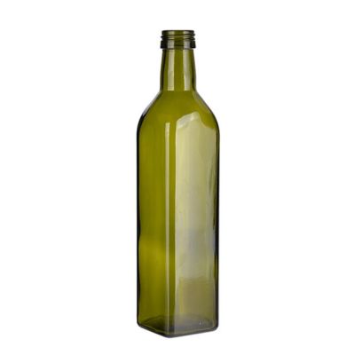 250ml Square bottle Quadra Antique Green olive oil glass bottle 