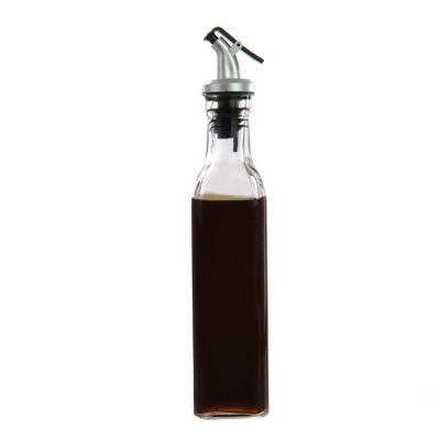 Cooking tools 500ml 350ml glass olive bottle oil with dispenser , convenient olive oil sprayer dispenser 