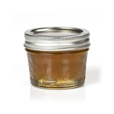 Small Eco Mason Glass Jars 4oz Tapered Glass Jars with Silver 2 Parts Lids 