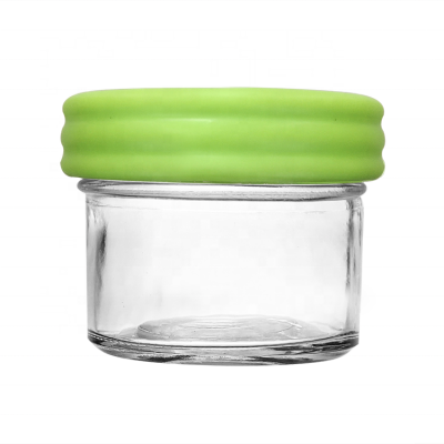 Small 4oz 120ml CLear Round Glass Mason Jar Honey Jar Glass Jam Jar with Plastic lid 