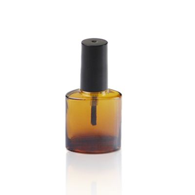 Wholesale amber oval 8ml glass nail polish bottle with good light protection, nail dispenser with brush 