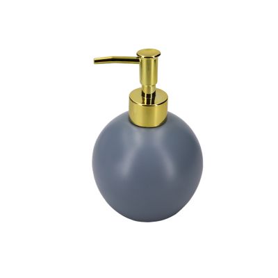 Moon Round Recycled Glass Soap Dispenser with Metal Pump Gold 