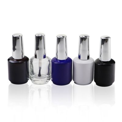 Factory price whoselase black 15ml hot selling oem empty nail polish glass bottle for gel nail 