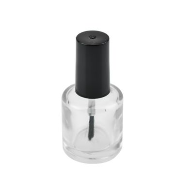 Clear 10ml cylinder high quality empty nail polish glass bottle with brush 