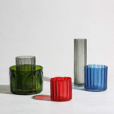 Colored Transparent Hydroponic Glass Vase Home Decoration Ceramic Vase Decorative Vases With Flowers Modern Home Decor 