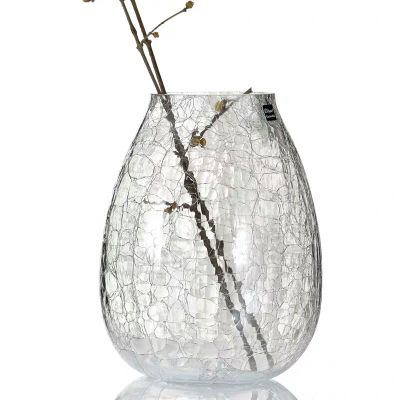Extra Large Light Luxurious Glazed Ice Flower Glass Vase American Home Decoration 