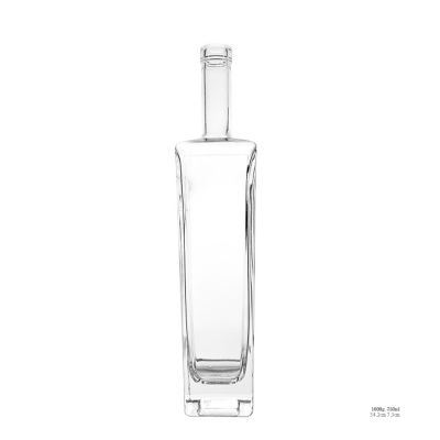 Fancy Glass Drinking Bottle 750ml Square Glass Bottle Accept Logo Print 