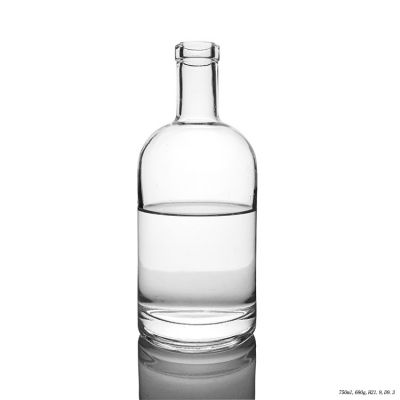 High Quality Clear 500ml 700ml 750ml Liquor Glass Bottle for Gin Vodka Whisky 