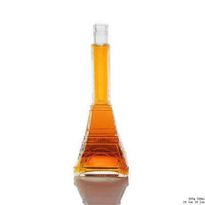 China Factory PRice 500ml Unique Glass Bottle for Vodka 