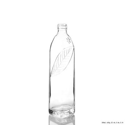 Top Grade 500ml Custom Logo Spirit Glass Bottle for Liquor 