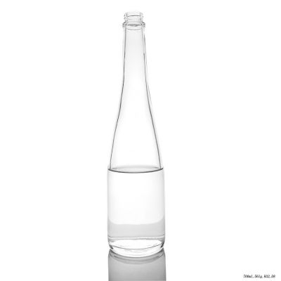 Cone Shape 700ml Clear Glass Liquor Bottle with Screw Cap 
