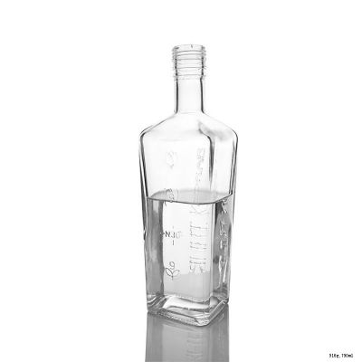 Cheap Price 750ml Square Liquor Bottle Glass Vodka Bottle 