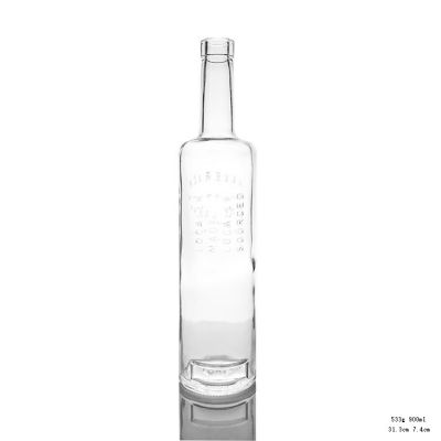 Wholesale 900ml Crystal White Empty Liquor Bottle Glass Tequila Bottle 
