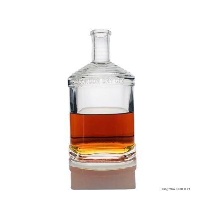 Fancy Design Transparent Flint Gin Bottle Liquor Bottle 750ml With Custom Logo 