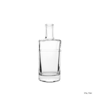 Factory Directly 750ml Crystal White Glass Liquor Bottle with Cork 