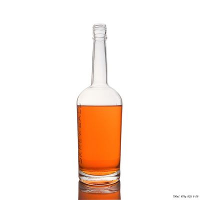 Factory Wholesale Elegant Plain Design Vodka Glass Bottle For Liquor 750ml