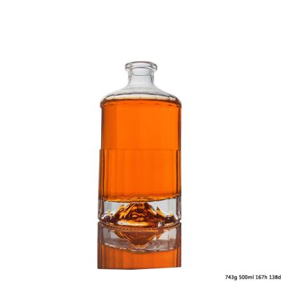 China Supplier Cork Sealed Extra Flint Clear OEM Fancy Liquor Bottle 