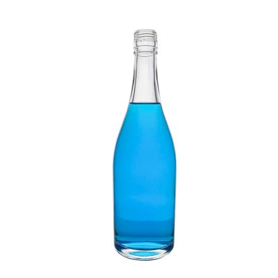 Super Flint Material Blue Glass Bottle For Vodka With Shrink Wrap 