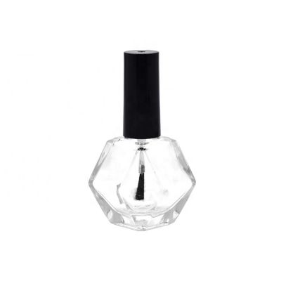 diamond shape nail polish glass bottle with cap brush clear glass bottle 9ml 10ml