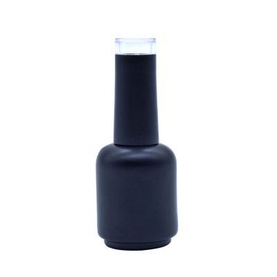 15ml 3 layers black printing round nail polish bottle with clear top