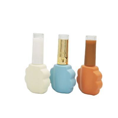 Wholesale new colorful 10 ml UV plating gel nail polish flat glass bottle with cap and brush 