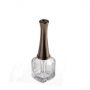 0.5oz empty rectangle shaped large bottle nail polish bottle 12ml 15ml with fancy round shiny silver nail polish cap and brush 