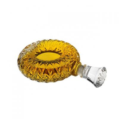in stock 500ML empty round glass bottle for whiskey brandy XO