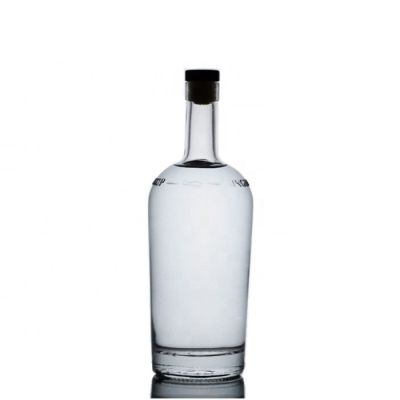 Oem 750ml Wide Shoulder Vodka Glass Bottle Clear /Frosted Glass Whisky Bottle With Cork 