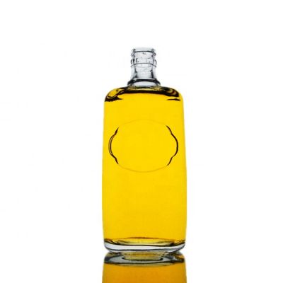 550ml custom embossed glass bottles for whiskey tequila 