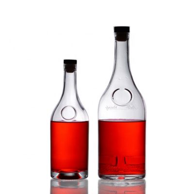 Manufacture wholesale 500 ml 750 ml Glass Bottle with Cork For Brandy Vodka Whiskey Liquor 