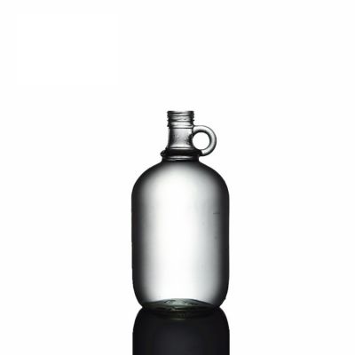 custom 2L big glass bottle with handle for liquor spirits 