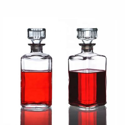 custom 900ml square extra flint whisky spirits glass bottle