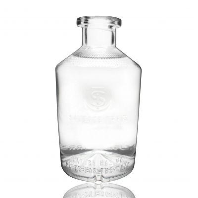 Flint crystal glass 500ml 750ml Boston round glass bottles for vodka liquor 
