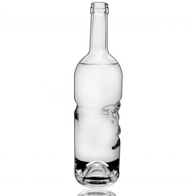 Brandy Xo Cognac Opaque Empty Clear Gin Fashion Spirit Flat Vodka 750ml Glass Bottle for Liquor 