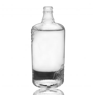 Special Shaped Extra White Clear Empty Gin Glass Custom Liquor Bottles 