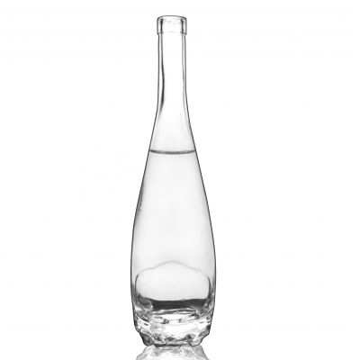 China belvade vodka empti liquor alcohol 750 ml transparent bottle with cork plug 