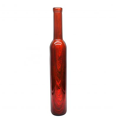 High quality customized food grade red wood grain vodka glass bottle 700ml with wooden cork 