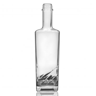 glass Vodka bottle factory printing rum bottle glass whisky bottle with screw cap 